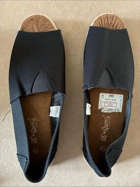 U.S. Sports Black Slip-On Canvas Espadrilles